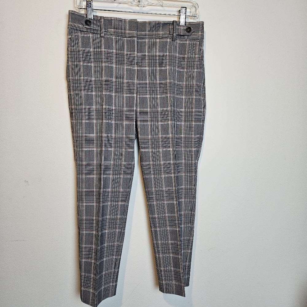 Next Black and White Plaid Cropped Pants